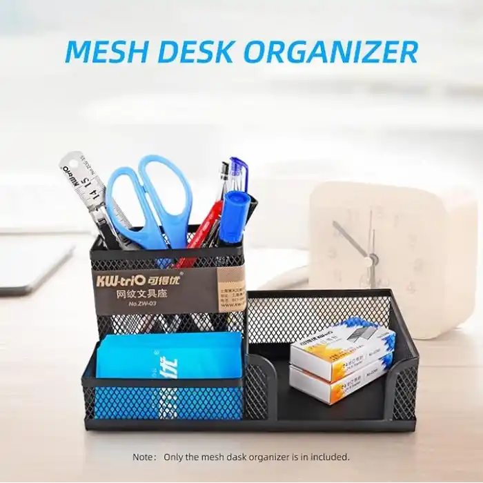 burko Örgü Masa Düzenleyici Ofis Malzemeleri Kalemlik ve Depolama Sepetleri için Masaüstü Organizatör Cetvel Konteyner Modern Ev İş Ticari Ofis Okul Dekoru Masa Organizasyonu
