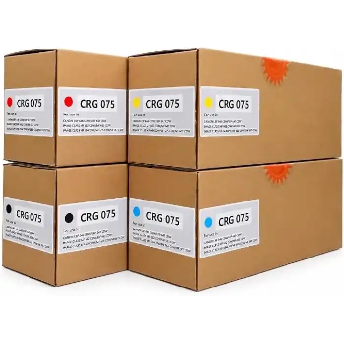 CANON I-SENSYS UYUMLU CRG-075 (CRG075) 4 RENK ÇİPLİ MUADİL LASER TONER 4 LÜ PAKET LBP646/LBP647/MF664/MF667