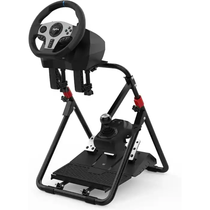 PXN -A9 Yarış Direksiyon Standı Logitech G920 G29 G25 G27 G923 GT500 T300RS/T300GT/ T500RS/TGT/TS için Vites Montajlı Katlanır Braket Eğilebilir Ayarlanabilir Yarış Standı (Yarış Tekerleği Dahil Değildir)