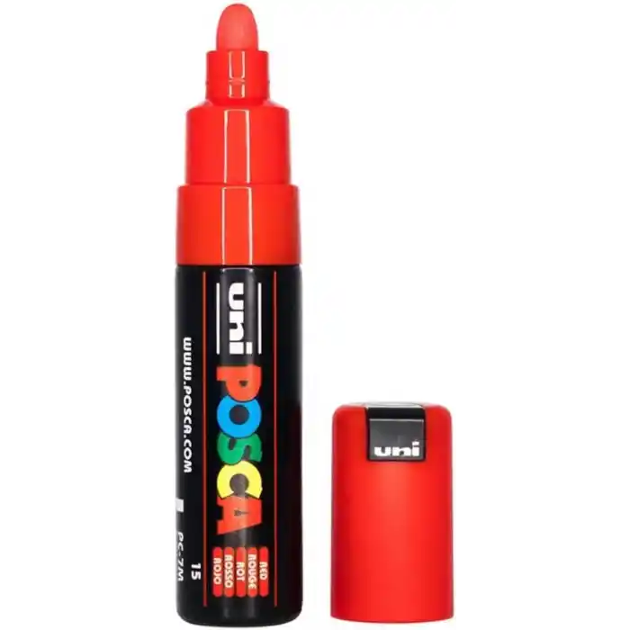 Posca Uni-Ball 181321 Marker Uni geniş yuvarlak uçlu, kırmızı