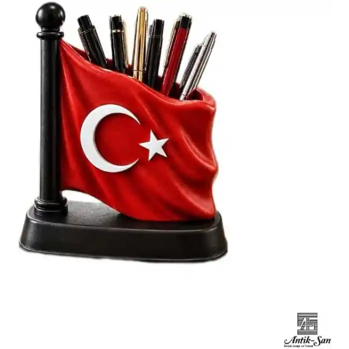 Antik-San TÜRK Bayrağı Kalemlik 12,5 cm Kişileştirilebilir