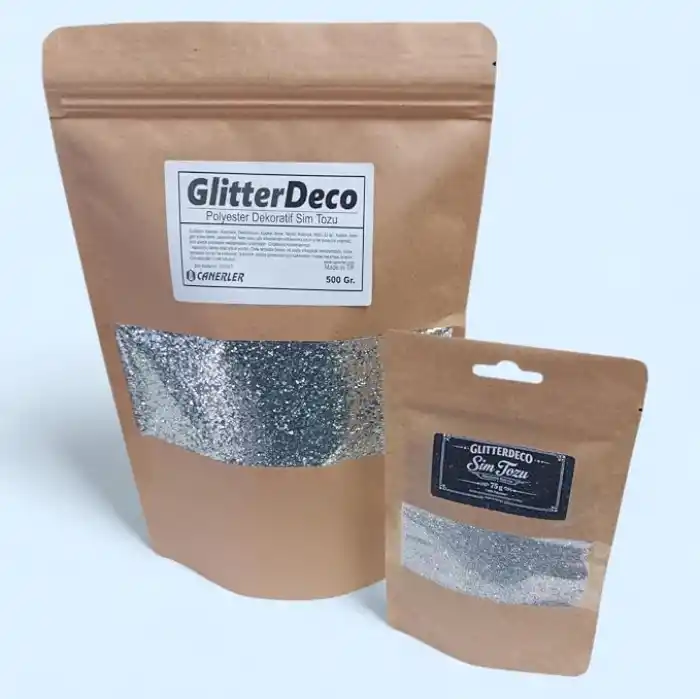 500gr Glitter Gümüş Sim Tozu iri Taneli Chunky – Epoksi, Boya, Resin Art, Mum, Nail Art,Dekorasyon Toz Sim (Profesyonel Boy)