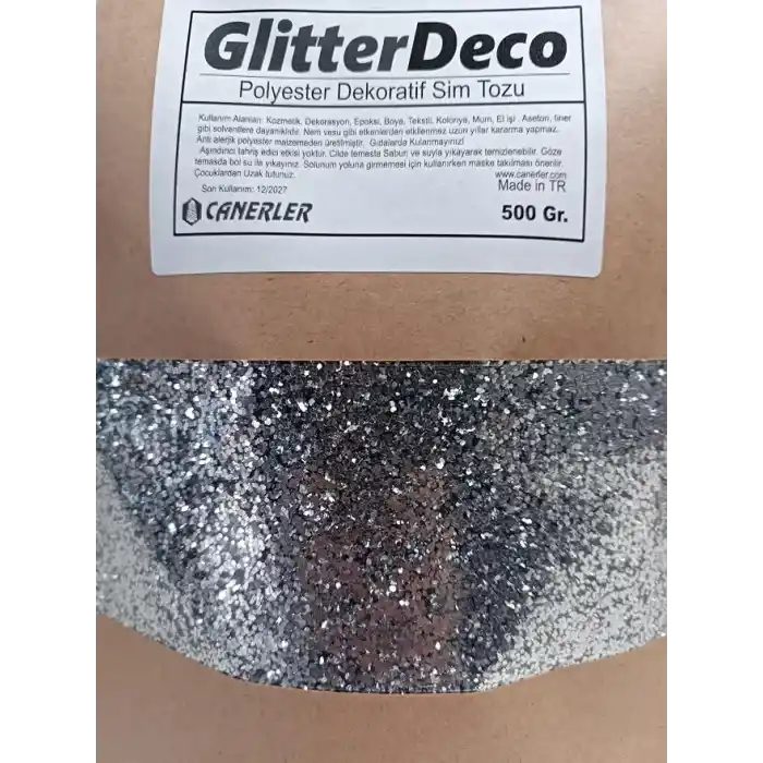 500gr Glitter Gümüş Sim Tozu iri Taneli Chunky – Epoksi, Boya, Resin Art, Mum, Nail Art,Dekorasyon Toz Sim (Profesyonel Boy)