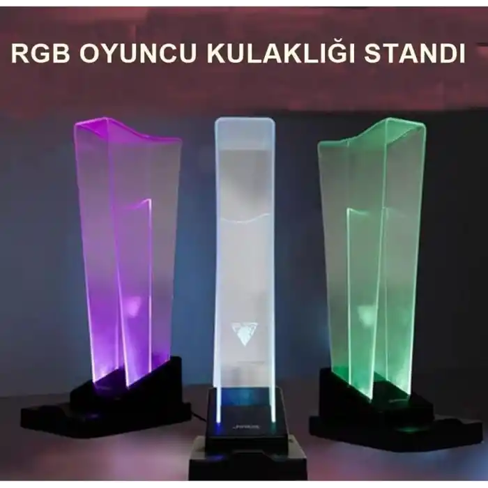 gaman GM-01 Siyah RGB Işıklı Gaming Oyuncu Kulaklık Standı