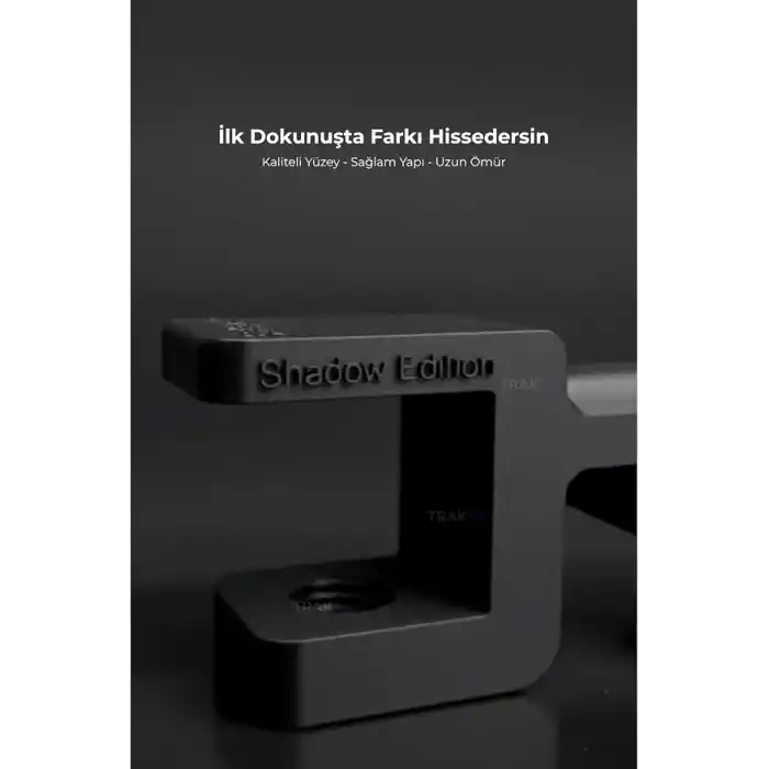 Premium Siyah Masa Kenarı Kulaklık Standı – Shadow Edition | Kaydırmaz Keçeli, Ergonomik ve Güçlendirilmiş