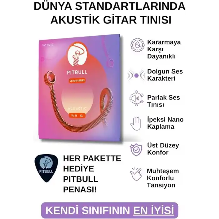 Pitbull Venüs Akustik Gitar Teli Extra Light VAG 11-52 EL