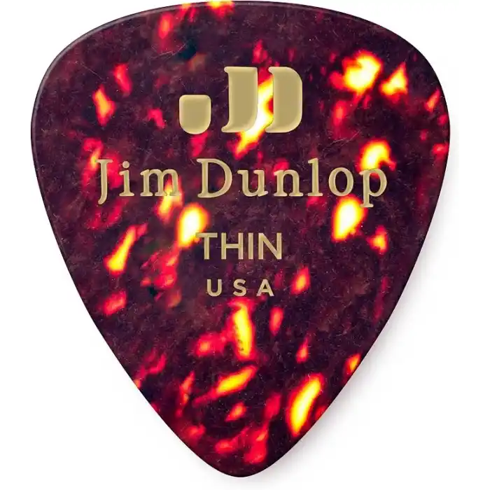 Médiators Jim Dunlop Thin Genuine Selüloit Shell İnce Kese de 72