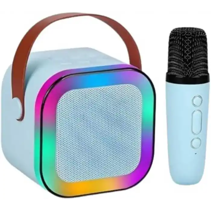K12 Kablosuz Bluetooth Hoparlör Karaoke Mikrofon 5 Ses Efektli Rgb Hd Stereo Ses Usb/Sd/FM