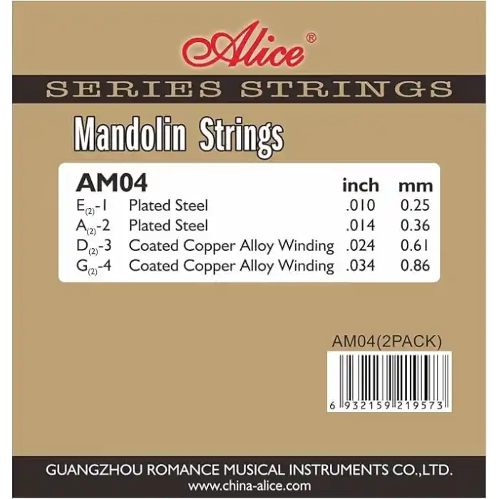 Alice 4 Telli Mandolin Teli, 010–034 Bakır Alaşımlı Sargı Pas Önleyici Kaplamalı Uzatılmış İp Ömrü