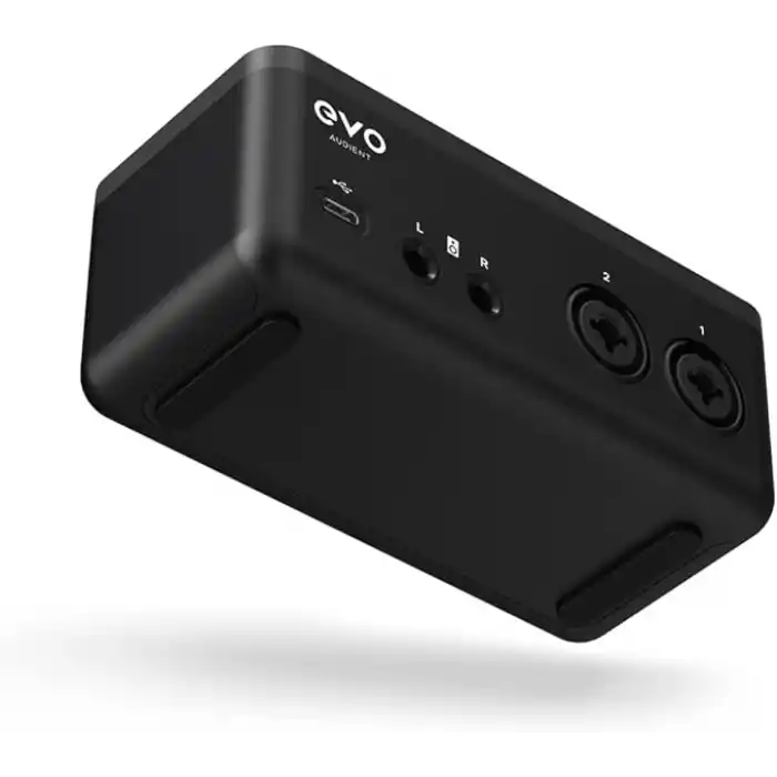 Audient EVO4, EVO 4 USB ses arabirimi ses kartı müzik üretimi için (2 in / 2 out USB ses arayüzü, 48 Volt Phantom besleme, 2 mikrofon preamp, loopback,Windows/Mac/iOS), Siyah