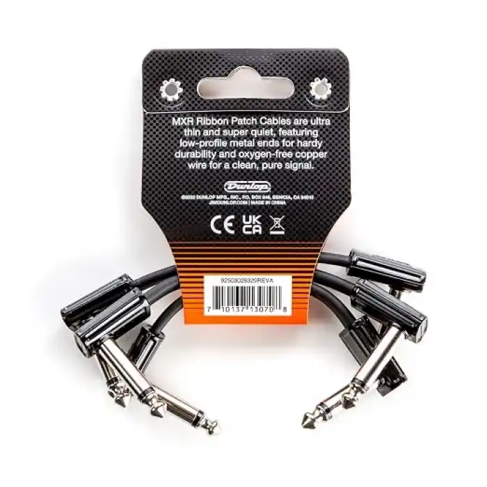MXR JIM DUNLOP Şerit Yama Kablosu 3 | 3-3 Paket, 1/4-İnç Dik Açı (3PDCPR03)