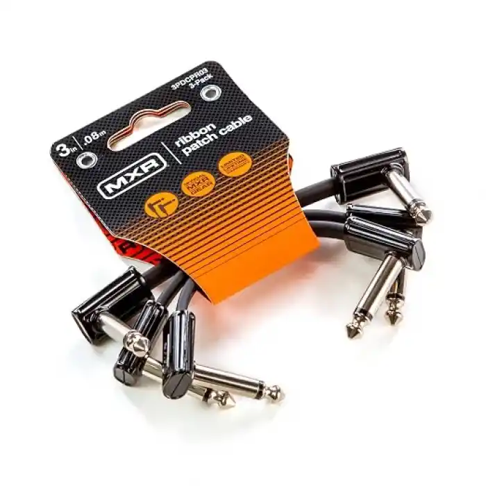MXR JIM DUNLOP Şerit Yama Kablosu 3 | 3-3 Paket, 1/4-İnç Dik Açı (3PDCPR03)