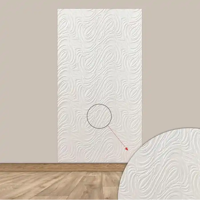 Tink 3D Kendinden Yapışkanlı Duvar Kağıdı Yeni Nesil Akustik Keçe Panel Dalgalı Desen 52x98 cm (Beyaz, 10 Adet 5 m²)