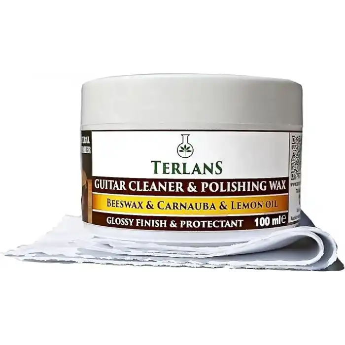 Terlans Gitar Gövde Klavye Temizleyici Parlatıcı Koruyucu Vaks Krem 100 ml Guitar Cleaner & Polishing Wax