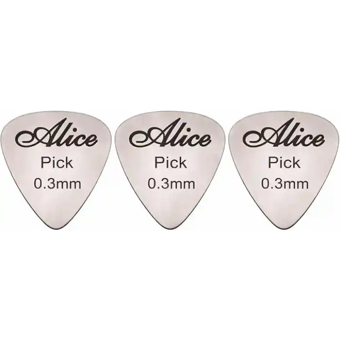 Alice Paslanmaz Çelik 0.30mm Metal Gitar Penası - 3 Adet Pena