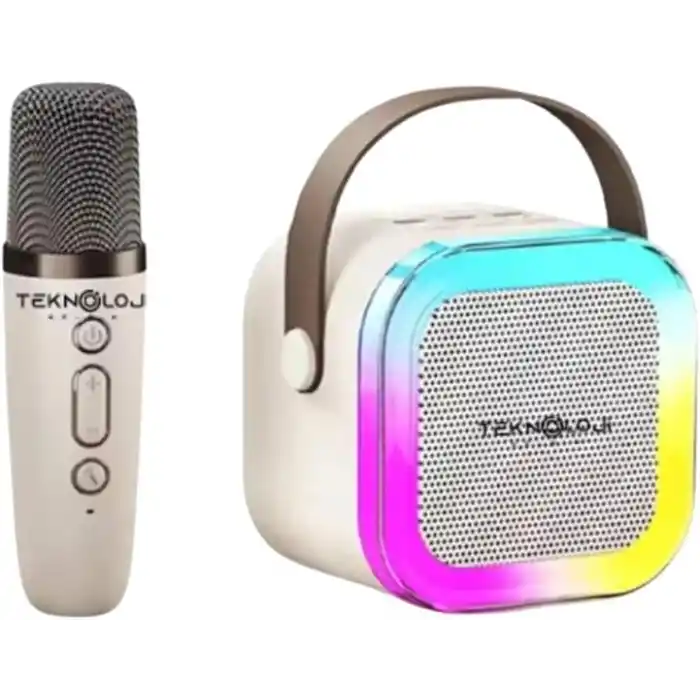 K12 Kablosuz Bluetooth Hoparlör Karaoke Mikrofon 5 Ses Efektli Rgb Hd Stereo?es Usb/Sd/FM