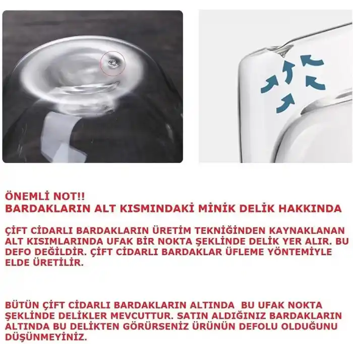 ARVALE Çift Cidarlı Cam Kupa Ev Ofis Fincanı Çift Katlı Isı Yalıtımlı Kulplu Cam Bardak (2 Adet Helsinki 250 ml)