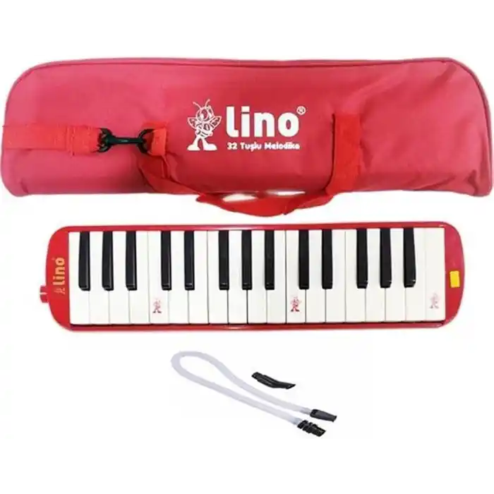 Lino 32 Tuşlu Melodika Bez Çantalı Kırmızı Renk