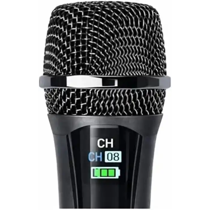 Profesyonel Çiftli Kablosuz Mikrofon Seti Karaoke Şarj Edilebilir 50 Metre