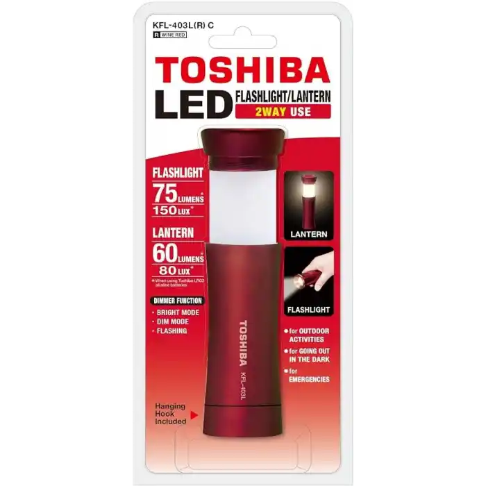 Toshiba LED Fener/Fener KFL-403 (2 Yönlü El Feneri/Fener, Kırmızı)