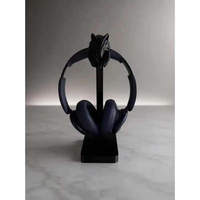Kapgan Gear Kurt Gamer Kulaklık Standı, Kulaklık Tutucu Dekoratif 25-30 Cm Siyah