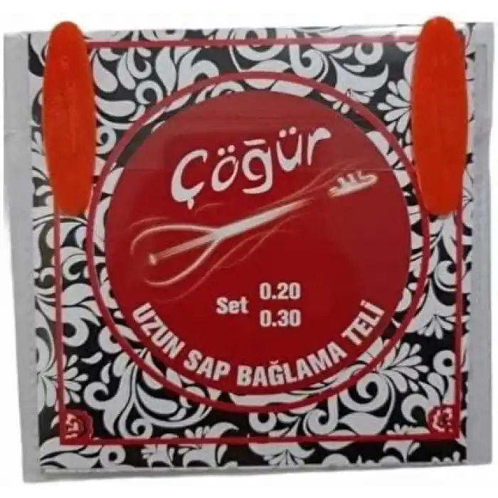 Çöğür Uzun Sap Bağlama Saz Teli 0.20 4 Adet Tam Takım Tel + her takım tel için 2 Tezene (4 adet Takım Tel 8 tezeneli paket)