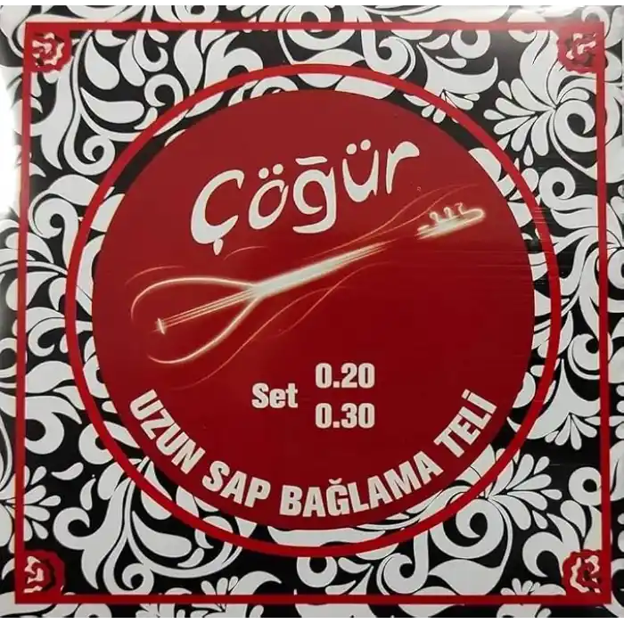 Çöğür Uzun Sap Bağlama Saz Teli 0.20 4 Adet Tam Takım Tel + her takım tel için 2 Tezene (4 adet Takım Tel 8 tezeneli paket)