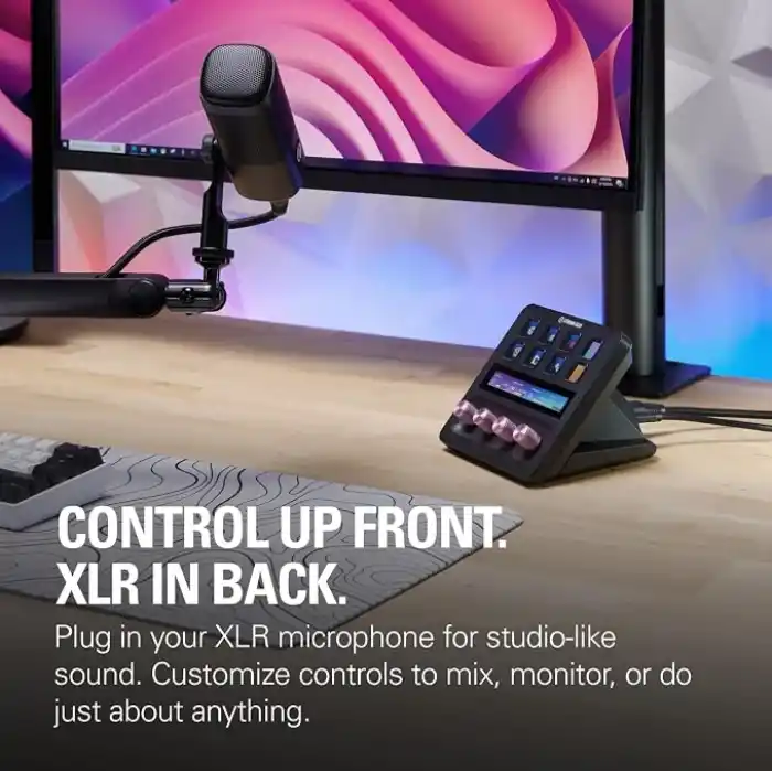 Elgato Stream Deck + XLR ses mikseri, mikrofon arayüzü