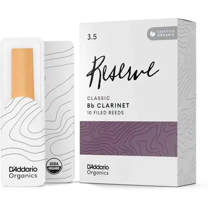 DAddario Organik Klasik Bb Klarnet Yaprakları - Klarnet için Boru Yaprakları - İlk ve Tek Organik Kamış Borusu - 3,5 Kalınlık, 10 Paket