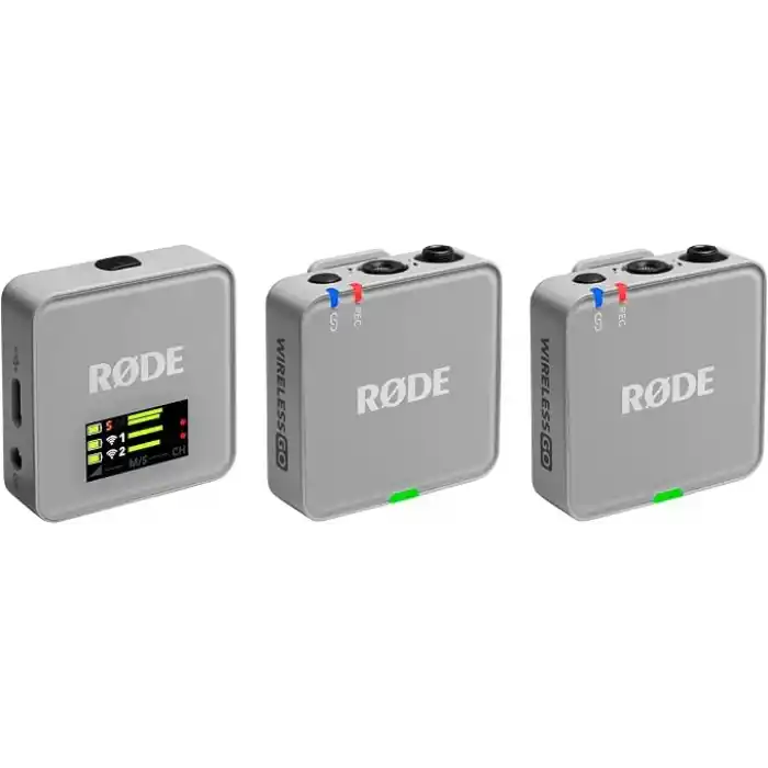 RØDE Wireless GO (Gen 3) - Üçüncü Nesil, 32-bit, Çift Vericili, Kayıt özellikli Kablosuz Mikrofon Seti (Taş Rengi)