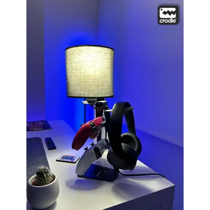 Dualsense Kulaklık Standı ve Masaüstü Ayarlanabilir RGB Kumandalı Masa Lambası Ps5 Xbox Ps4 Aksesuar