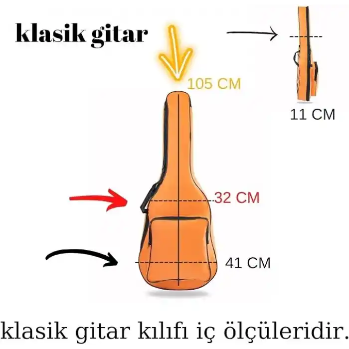 PANDURA MÜZİK PANDURA MÜZİK SU GEÇİRMEZ 20 MM POLİETİLEN DESTEKLİ SOFT CASE Klasik Gitar Kılıfı