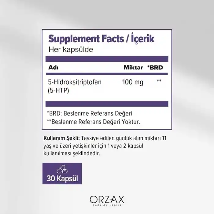 Orzax Ocean 5-Htp 100 Mg 30 Kapsül