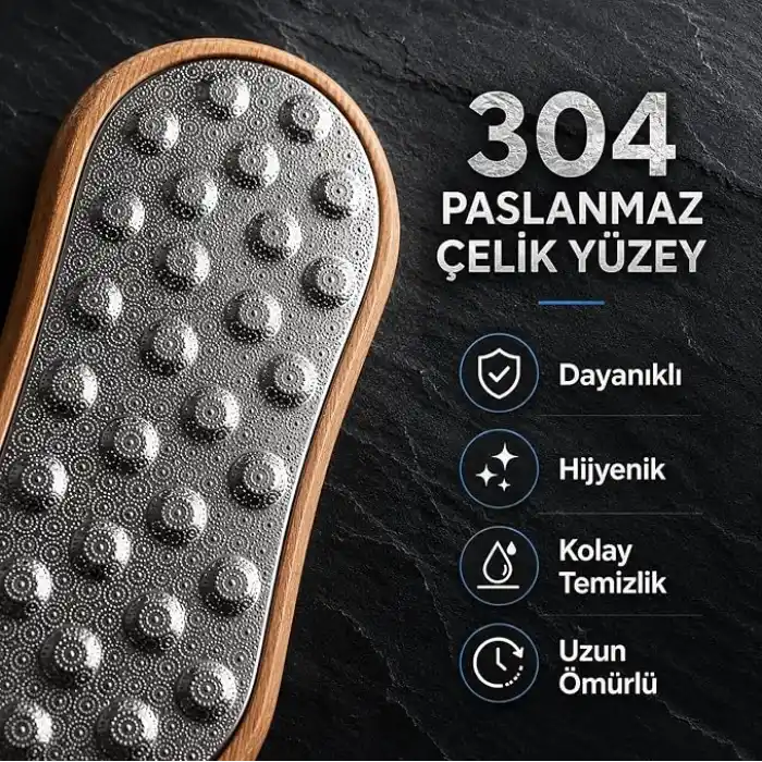 Bluefox Çift Taraflı Ayak Törpüsü – Paslanmaz Çelik Nasır ve Topuk Çatlağı Törpüsü, Ergonomik Saplı, Islak/Kuru Kullanıma Uygun, Ev Tipi Pedikür Ayak Ovucu