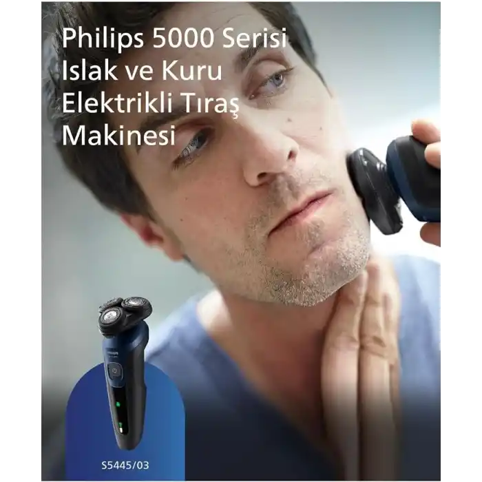 Philips 5000 Serisi Tıraş Makinesi S5445/03, Sinekkaydı Tıraş, Islak ve Kuru Kullanım