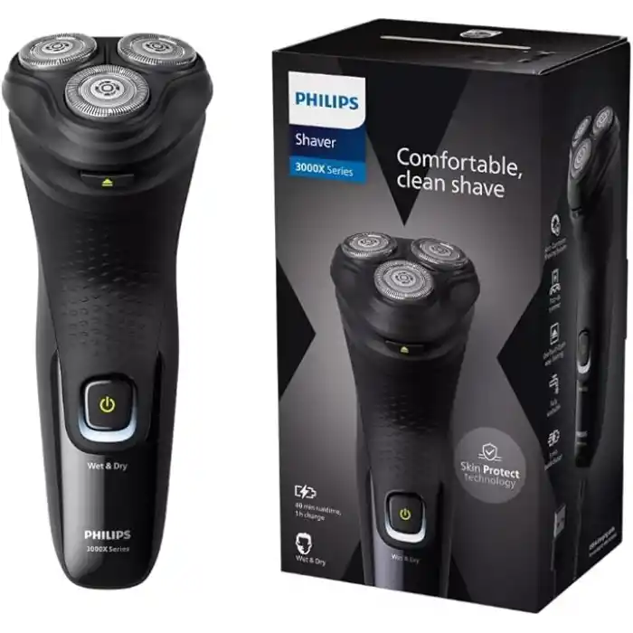 Philips 3000X Serisi Erkek Tıraş Makinesi, PowerCut Bıçak Teknolojisi, 5D Esnek Başlık, Islak ve Kuru Kullanım, Hassas Düzeltici, Cilt Koruma Özellikli, X3021/00