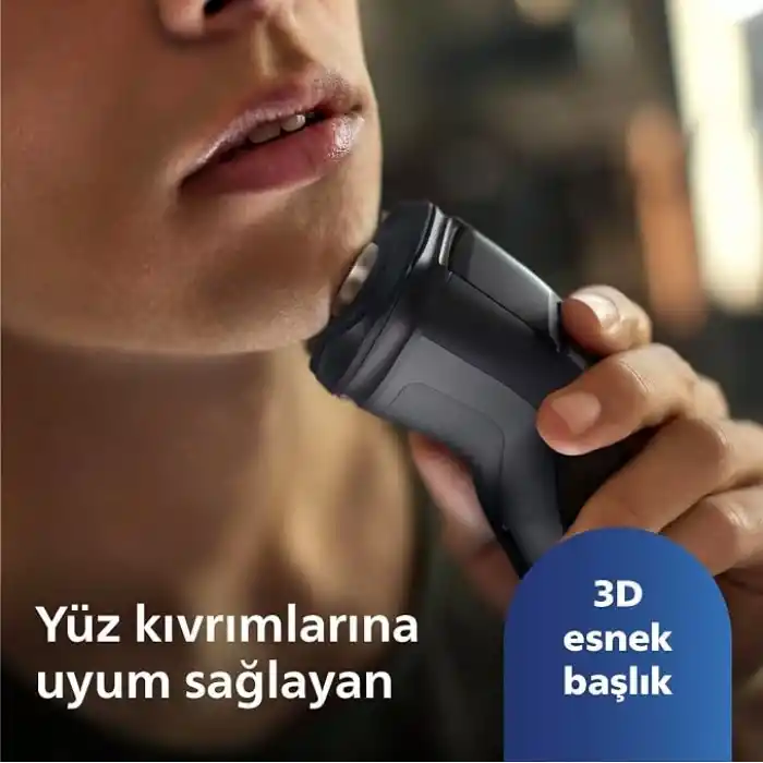 Philips 3000X Serisi Erkek Tıraş Makinesi, PowerCut Bıçak Teknolojisi, 5D Esnek Başlık, Islak ve Kuru Kullanım, Hassas Düzeltici, Cilt Koruma Özellikli, X3021/00