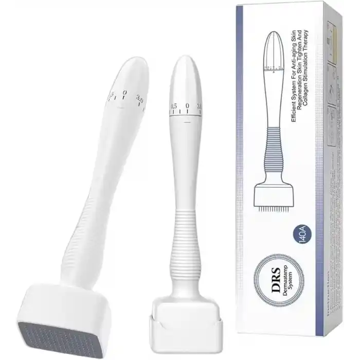 Bio Needle Dermastamp, 140 İğneli Ayarlanabilir Mikro İğneleme Cihazı, Cilt ve Saç Bakımı için Dermaroller