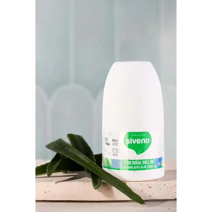 Siveno %100 Doğal Roll On Aloe Vera Deodorant Ter Kokusu Önleyici Bitkisel Leke Bırakmayan Vegan 50 ml