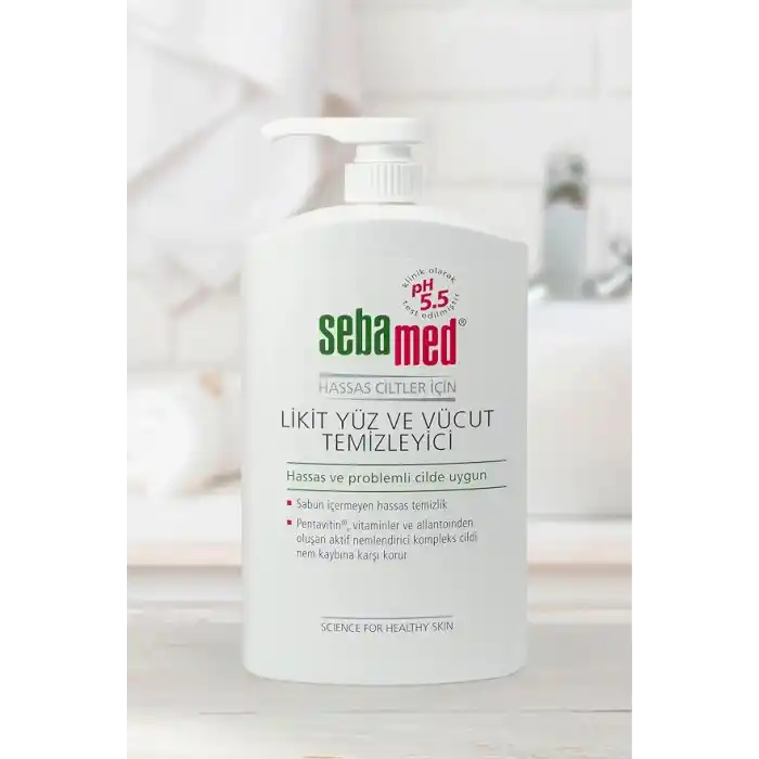 Sebamed Hassas Ciltler İçin Pentavitin İçerikli Nemlendirici Etkili Yüz ve Vücut Temizleme Jeli 1000 ml