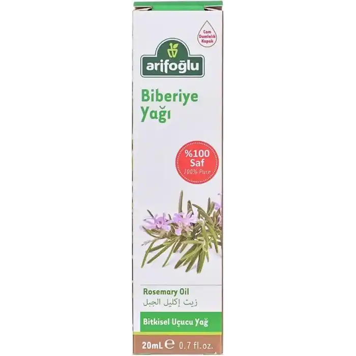 Arifoğlu Biberiye Yağı 20ml%100 Saf Yağ – Saç Bakımı ve Saç Güçlendirici Etki İçin | Arifoğlu Rosemary Oil 20ml 100% Pure – Hair Care and Strengthening Effect