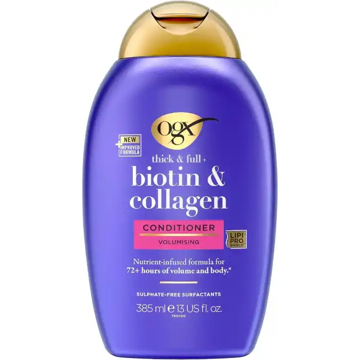 ogx dolgunlaştırıcı biotin & kolajen saç bakım kremi yeni ph dengeli formül 385ml