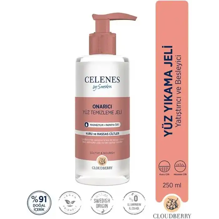 Celenes Cloudberry Köpüren Yüz Yıkama Jeli Kuru Ve Hassas Ciltler (250 ml)