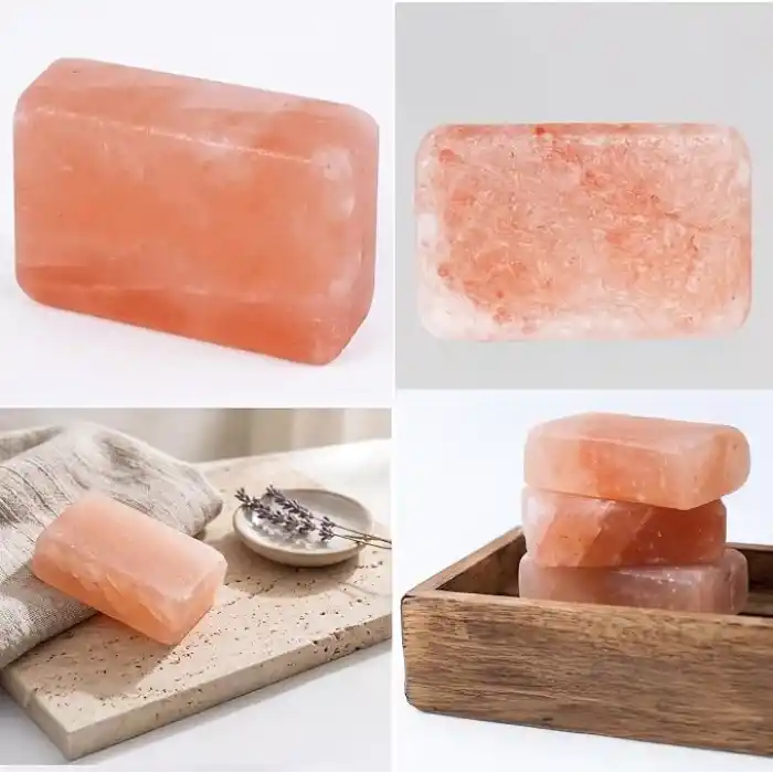 Hanzade Bitkisel Himalaya Tuz Sabunu 300-350 Gr x 3 Adet Zengin Mineralli Doğal Saf Pembe Himalaya Kaya Tuzu Sabunu Doğal Peeling