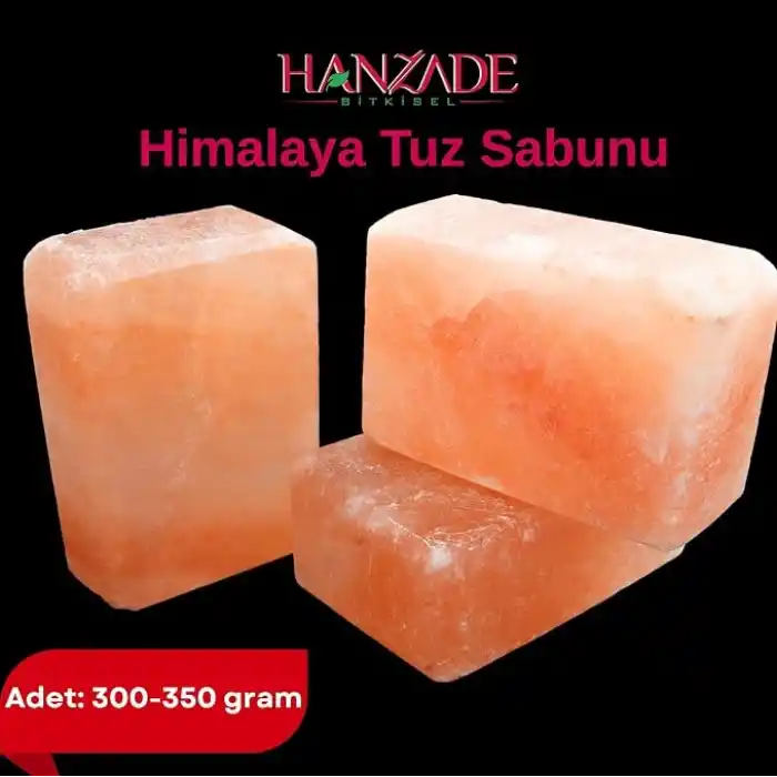 Hanzade Bitkisel Himalaya Tuz Sabunu 300-350 Gr x 3 Adet Zengin Mineralli Doğal Saf Pembe Himalaya Kaya Tuzu Sabunu Doğal Peeling