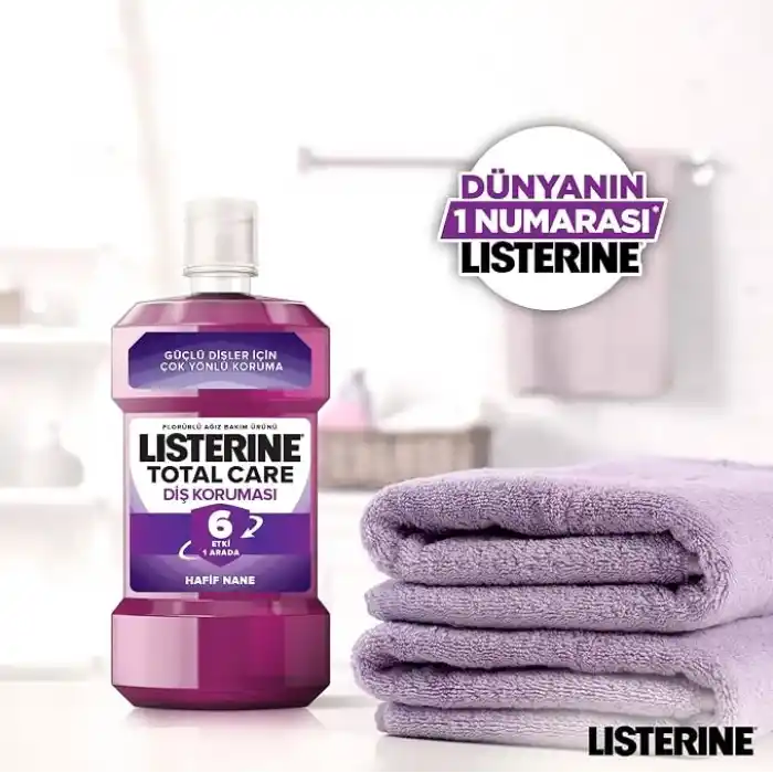 Listerine Total Care Hafif Nane Ağız Bakım Suyu, 1L,