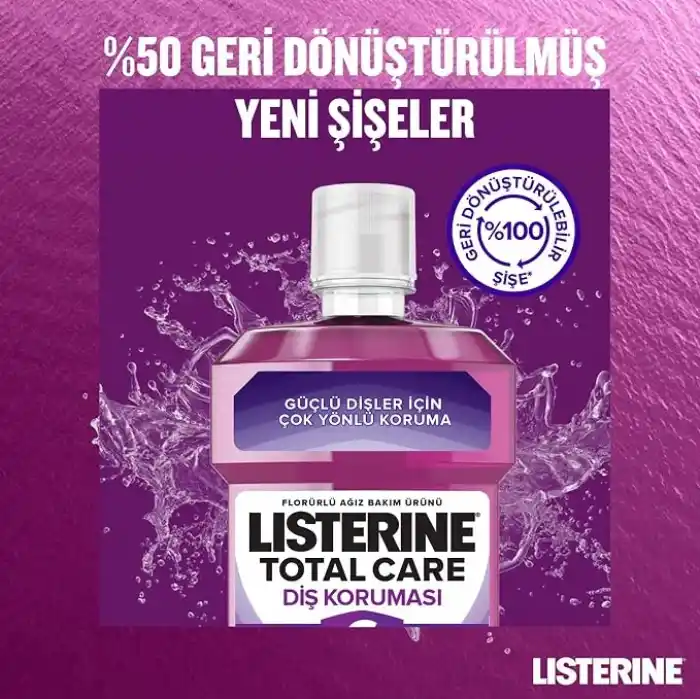Listerine Total Care Hafif Nane Ağız Bakım Suyu, 1L,