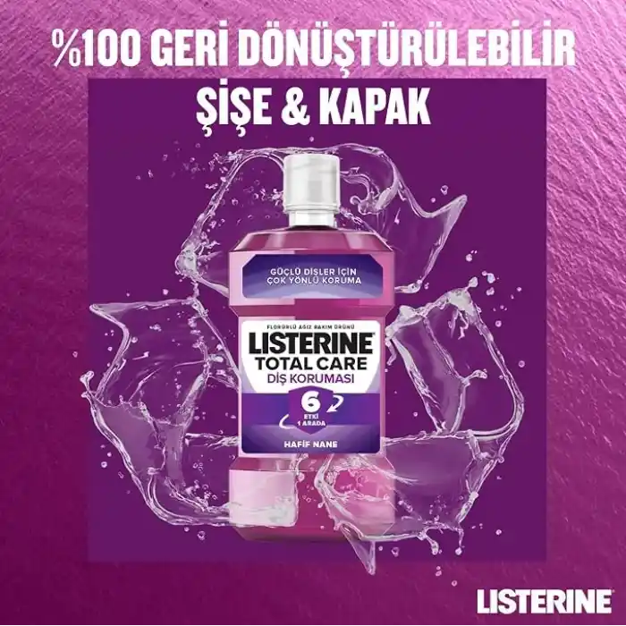 Listerine Total Care Hafif Nane Ağız Bakım Suyu, 1L,