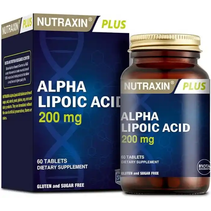 Nutraxin Plus Alpha Lipoik Asit 200 mg içeren Takviye Edici Gıda (1 x 60 Kapsül)