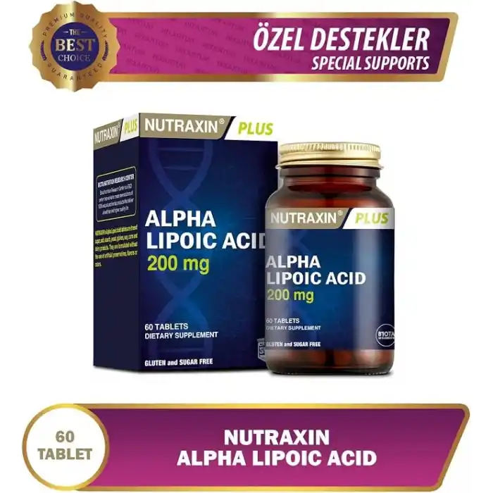 Nutraxin Plus Alpha Lipoik Asit 200 mg içeren Takviye Edici Gıda (1 x 60 Kapsül)